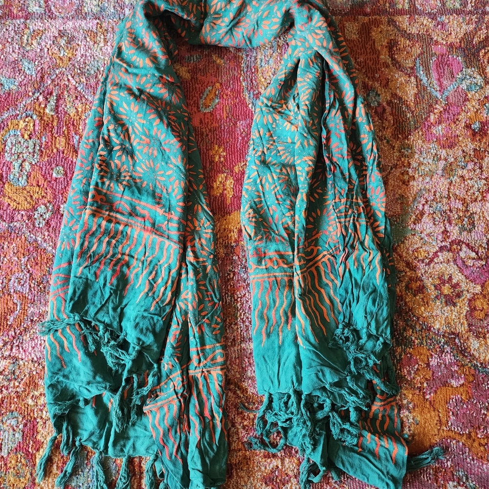Tropical large wrap scarf